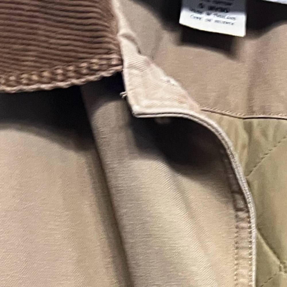 L.L. Bean Tan Field Barn Jacket Quilted with Brown Corduroy Trim Womens Size 3X - Picture 9 of 9